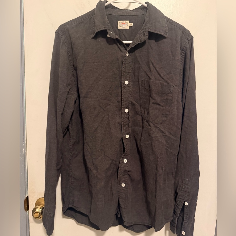 Faherty Men's Long-Sleeve Button-Down Shirt - Charcoal